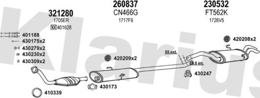 Klarius 180545E - Система випуску ОГ autozip.com.ua