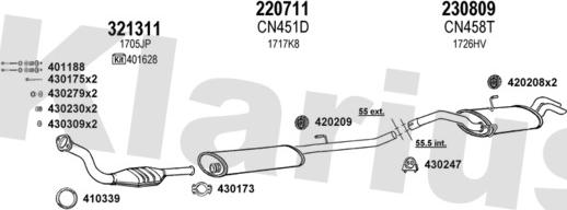 Klarius 180547E - Система випуску ОГ autozip.com.ua
