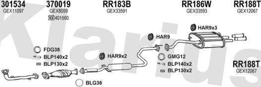 Klarius 120039U - Система випуску ОГ autozip.com.ua