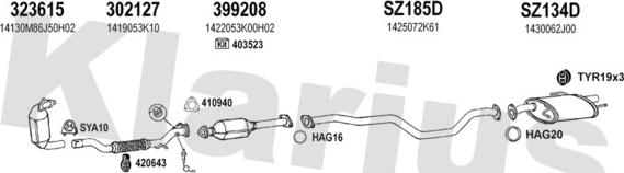 Klarius 820164U - Система випуску ОГ autozip.com.ua