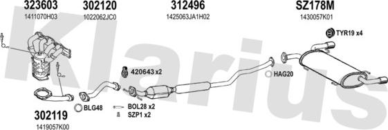 Klarius 820162U - Система випуску ОГ autozip.com.ua