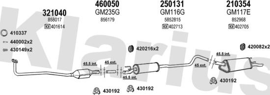 Klarius 390943E - Система випуску ОГ autozip.com.ua