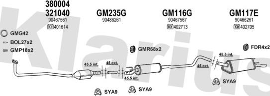 Klarius 390943U - Система випуску ОГ autozip.com.ua
