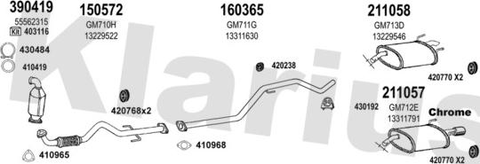 Klarius 391908E - Система випуску ОГ autozip.com.ua