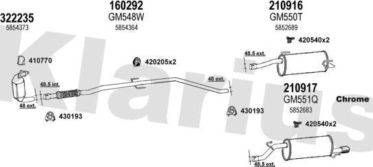 Klarius 391524E - Система випуску ОГ autozip.com.ua