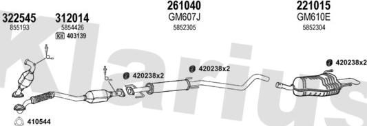 Klarius 391622E - Система випуску ОГ autozip.com.ua