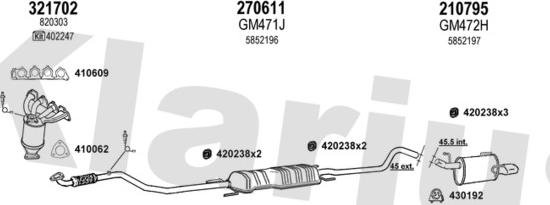 Klarius 391267E - Система випуску ОГ autozip.com.ua