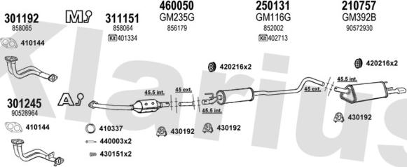 Klarius 391211E - Система випуску ОГ autozip.com.ua