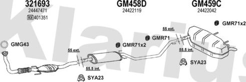 Klarius 391284U - Система випуску ОГ autozip.com.ua