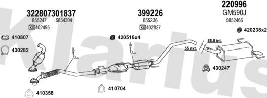 Klarius 391744E - Система випуску ОГ autozip.com.ua