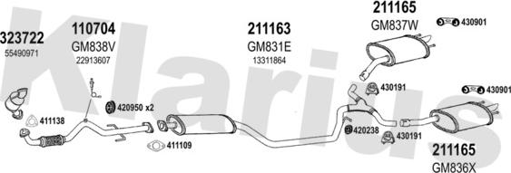 Klarius 392050E - Система випуску ОГ autozip.com.ua