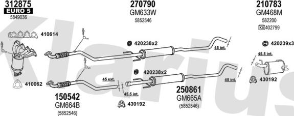 Klarius 392164E - Система випуску ОГ autozip.com.ua