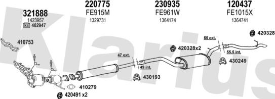 Klarius 361968E - Система випуску ОГ autozip.com.ua