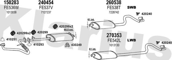 Klarius 361138E - Система випуску ОГ autozip.com.ua