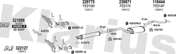 Klarius 362304E - Система випуску ОГ autozip.com.ua