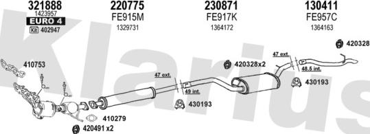 Klarius 362307E - Система випуску ОГ autozip.com.ua