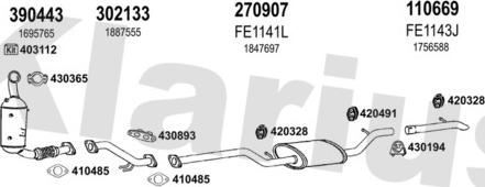 Klarius 362207E - Система випуску ОГ autozip.com.ua