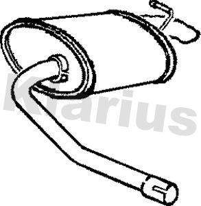 Klarius 220411 - Глушник вихлопних газів кінцевий autozip.com.ua