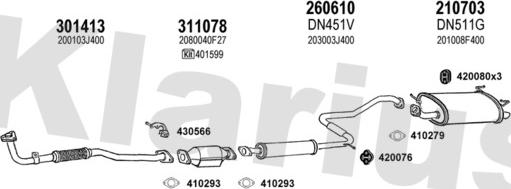 Klarius 270387E - Система випуску ОГ autozip.com.ua