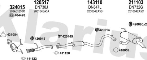 Klarius 270725E - Система випуску ОГ autozip.com.ua