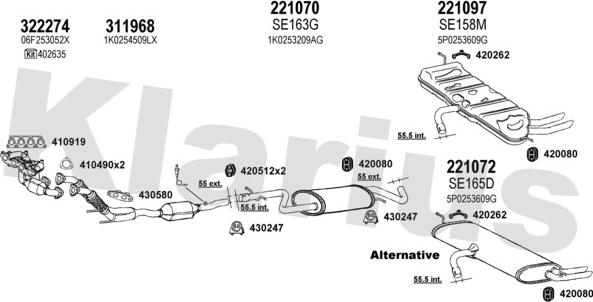 Klarius 790405E - Система випуску ОГ autozip.com.ua