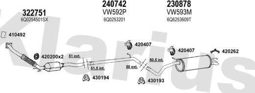 Klarius 780186E - Система випуску ОГ autozip.com.ua