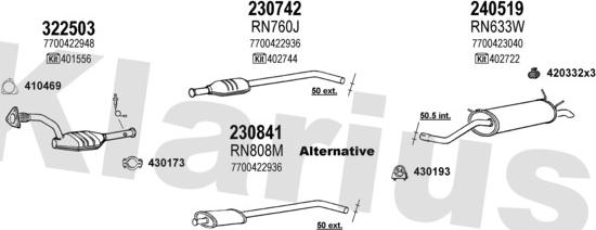 Klarius 720937E - Система випуску ОГ autozip.com.ua