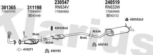 Klarius 720654E - Система випуску ОГ autozip.com.ua