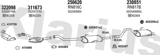 Klarius 720848E - Система випуску ОГ autozip.com.ua