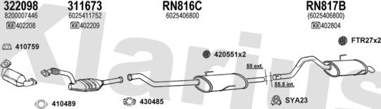 Klarius 720848U - Система випуску ОГ autozip.com.ua