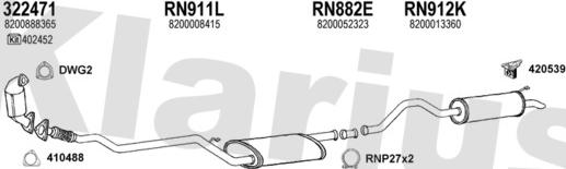 Klarius 721065U - Система випуску ОГ autozip.com.ua