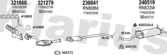 Klarius 721034E - Система випуску ОГ autozip.com.ua