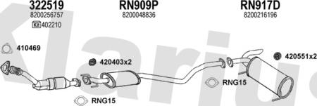 Klarius 721078U - Система випуску ОГ autozip.com.ua