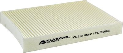 Klaxcar France FC036z - Фільтр, повітря у внутрішній простір autozip.com.ua