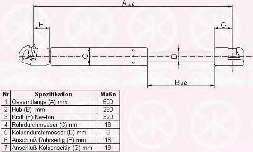 Klokkerholm 90087120 - Газова пружина, кришка багажник autozip.com.ua