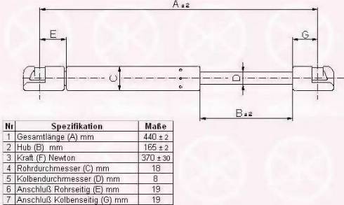 Klokkerholm 50407100 - Газова пружина, кришка багажник autozip.com.ua