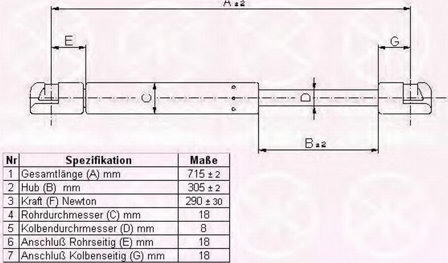 Klokkerholm 00192802 - Газова пружина, капот autozip.com.ua