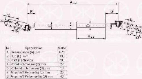 Klokkerholm 81547102 - Газова пружина, кришка багажник autozip.com.ua