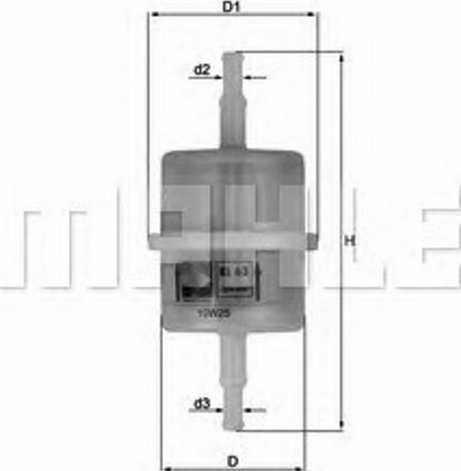 MAHLE KL63 - Паливний фільтр autozip.com.ua