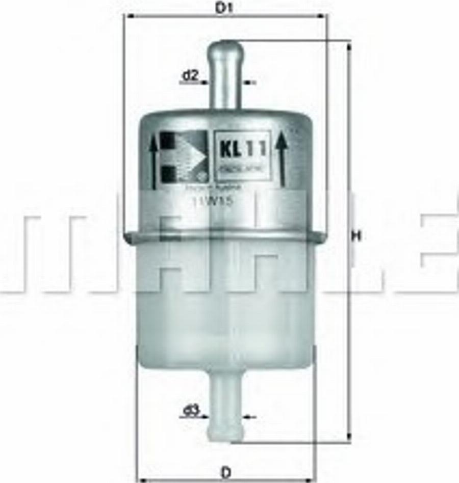 MAHLE KL11 - Паливний фільтр autozip.com.ua