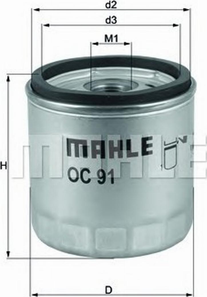 MAHLE OC 91D - Масляний фільтр autozip.com.ua