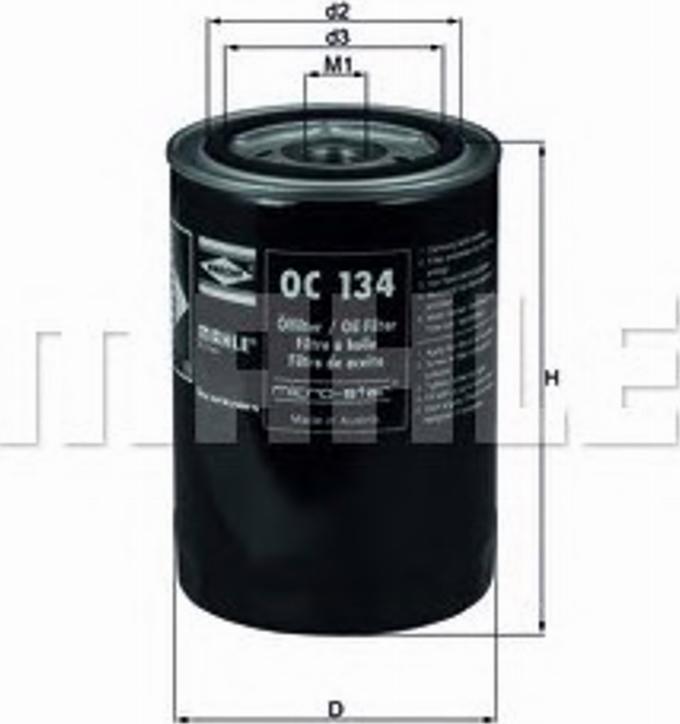 KNECHT OC 134 - Масляний фільтр autozip.com.ua