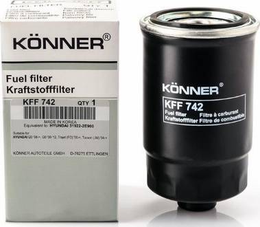 KÖNNER KFF-742 - Паливний фільтр autozip.com.ua