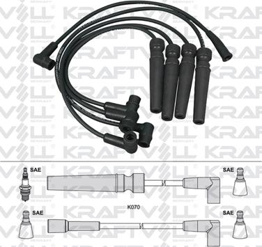 KRAFTVOLL 05070284 - Комплект проводів запалювання autozip.com.ua