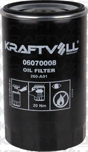 KRAFTVOLL 06070008 - Масляний фільтр autozip.com.ua