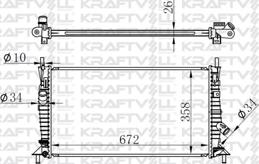 KRAFTVOLL 08040009 - Радіатор, охолодження двигуна autozip.com.ua