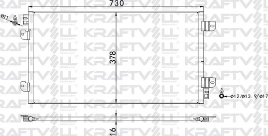 KRAFTVOLL 08060106 - Конденсатор, кондиціонер autozip.com.ua