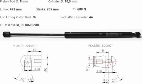 FA KROSNO 23539 - Газова пружина, кришка багажник autozip.com.ua