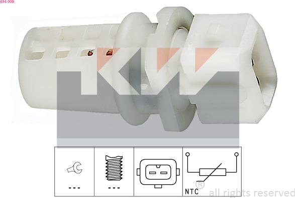 KW 494 009 - Датчик, температура впускається autozip.com.ua