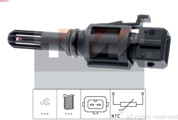 KW 494 027 - Датчик, температура впускається autozip.com.ua